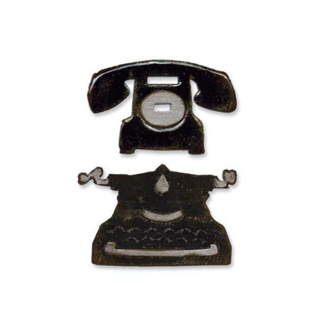 Troquel Movers & Shapers Tim Holtz Teléfono y Maquina de escribir