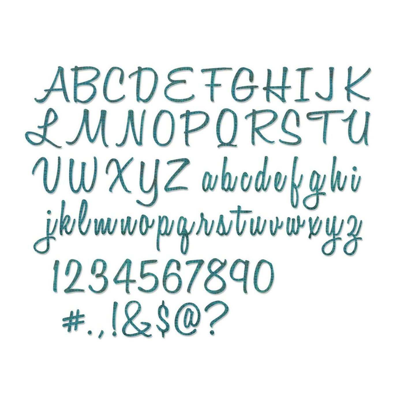 Troqueles Thinlits Alfanumérico 1" Script  Mayúsculas/Minúsculas