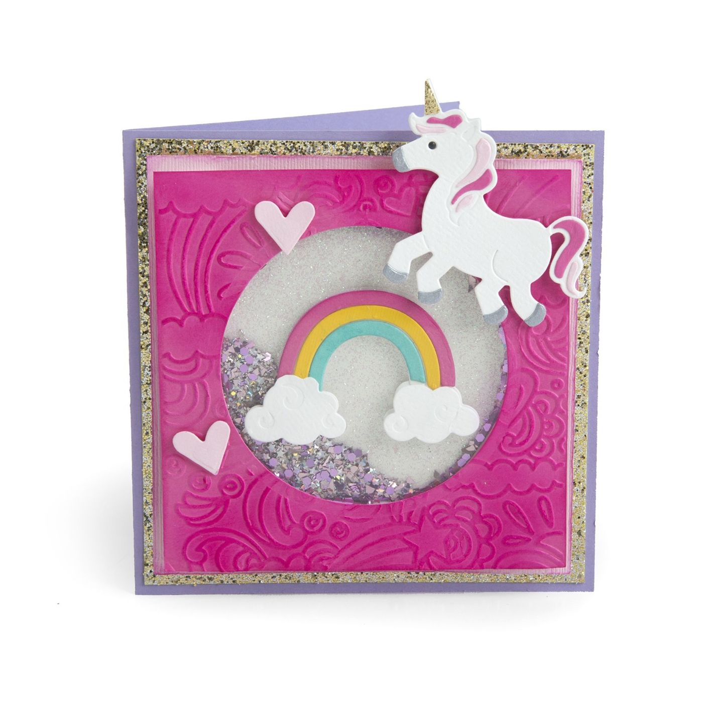 Troquel Thinlits + Folder de Embossing Unicornio y arco iris