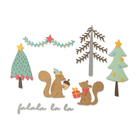 Troqueles Thinlits Ardillas Festivas - Navidad
