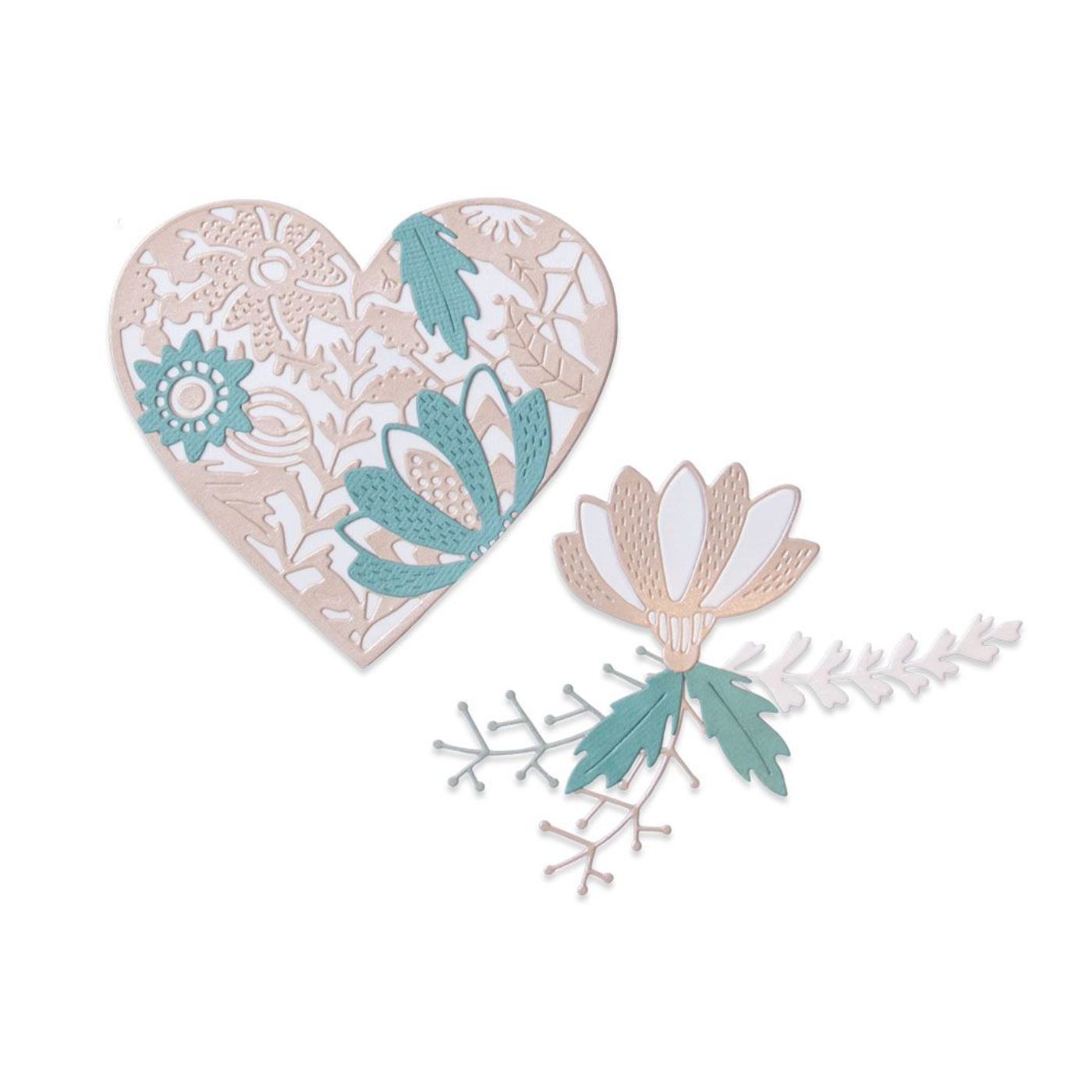Troquel Thinlits Corazón floral