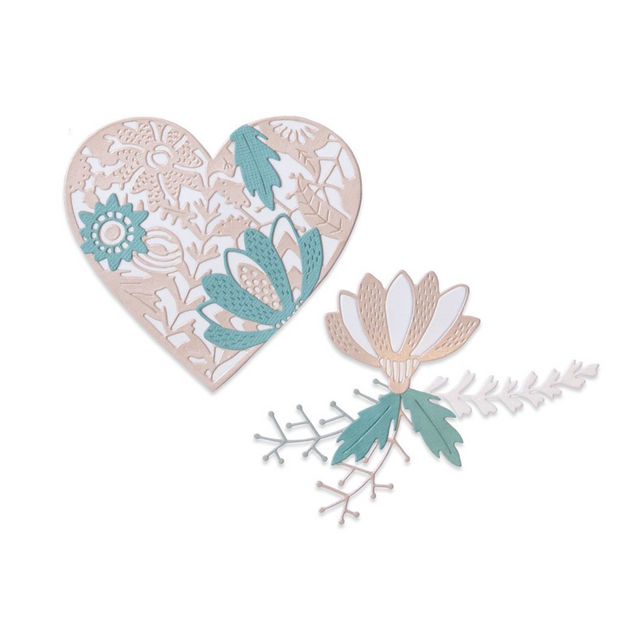Troquel Thinlits Corazón floral