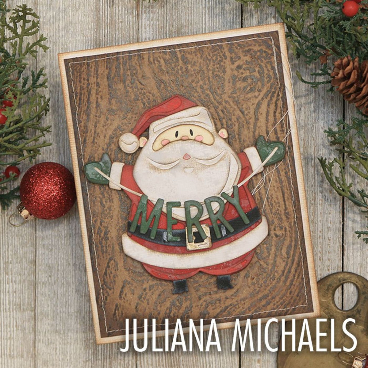 Troqueles Thinlits Tim Holtz Colorize Santa Greetings para Armar - Navidad (vista 3)