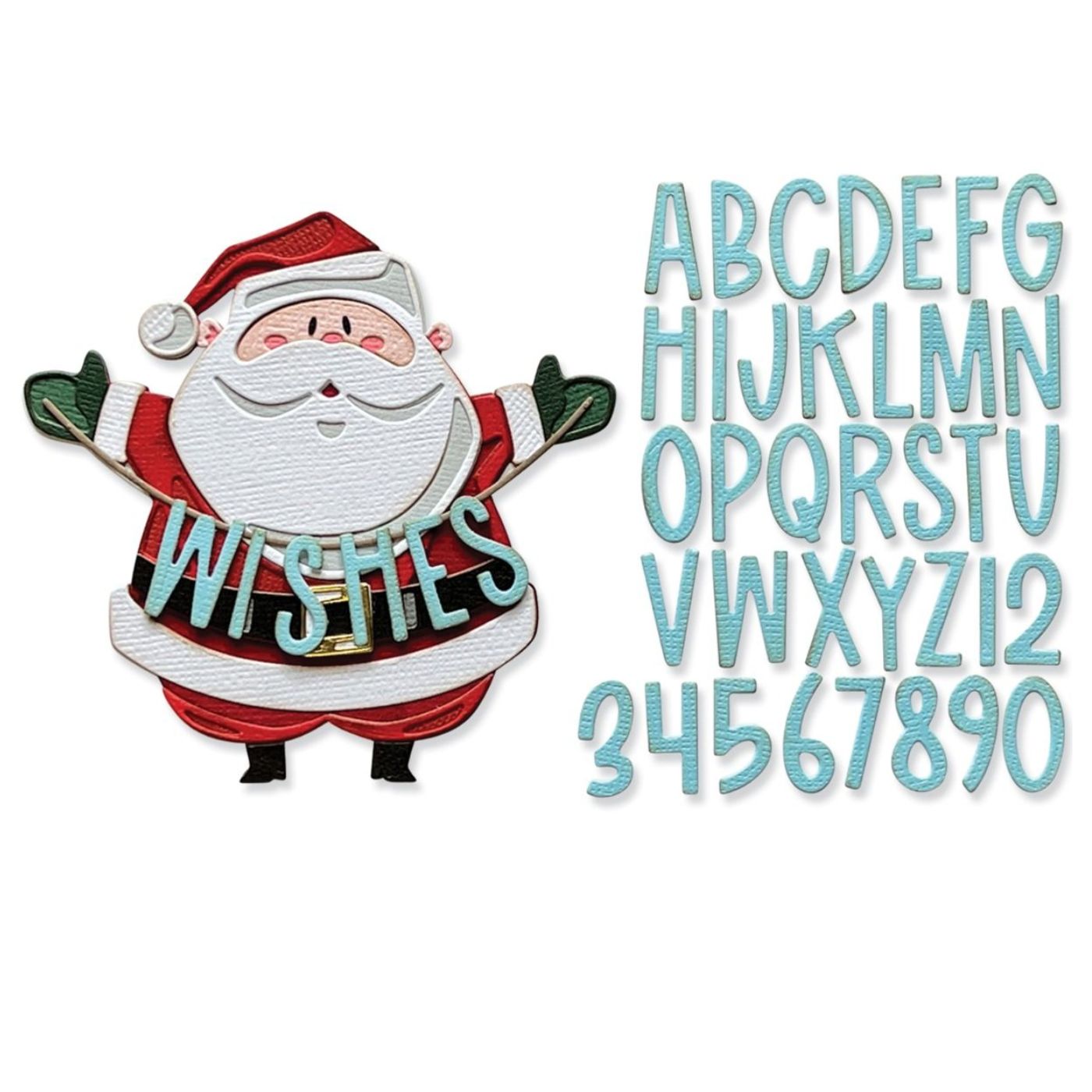 Troqueles Thinlits Tim Holtz Colorize Santa Greetings para Armar - Navidad