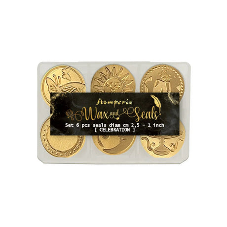 Wax and Seals Set 6 sellos diam 2,5cm - Celebración