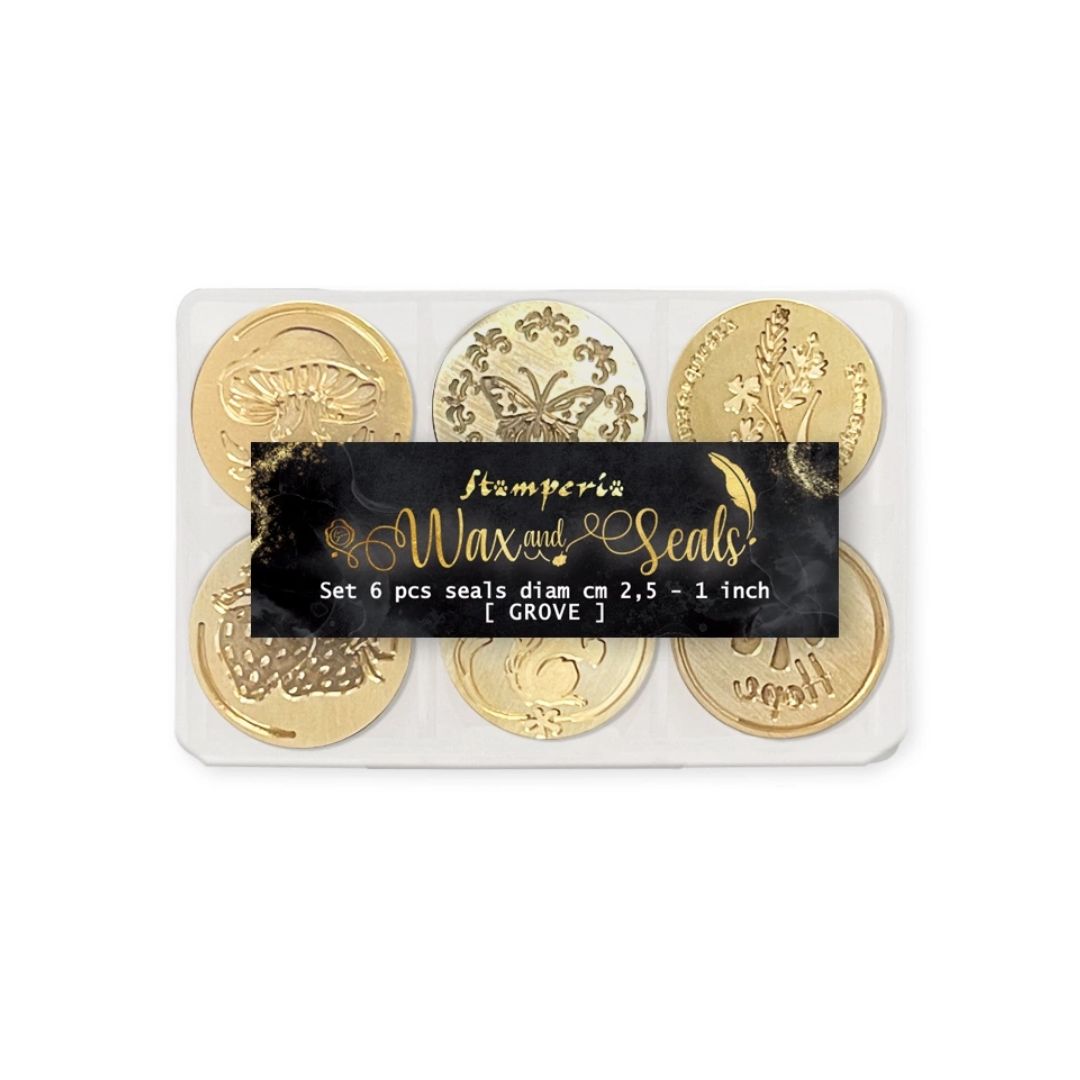 Wax and Seals Set 6 sellos diam 2,5cm - Romantic Hidden Grove