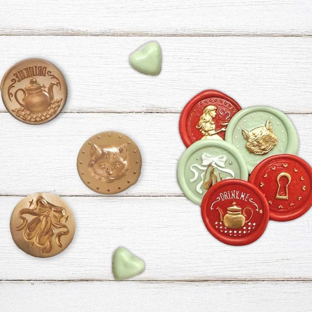 Wax and Seals Set 6 sellos diam 2,5cm - Alice in Christmas