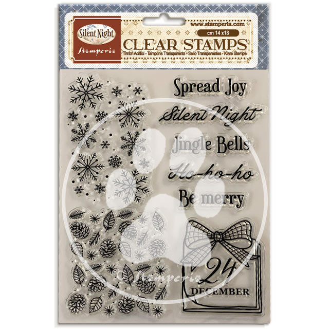 Sellos Clear 14x18cm Silent Night x8 - Navidad - Stamperia
