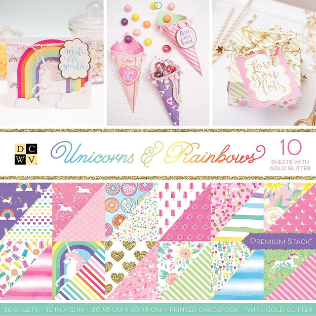 Block de cartulinas "Unicorns & Rainbows" 30.48x30.48cm