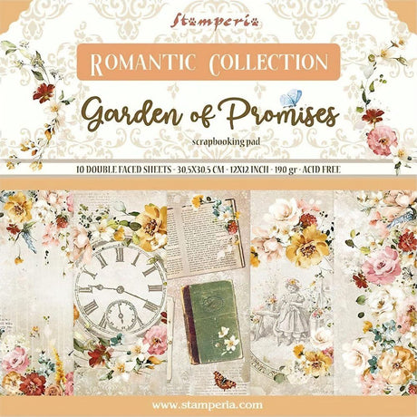 Block de cartulinas "Romantic Garden of Promises” de 30.5x30.5 cm