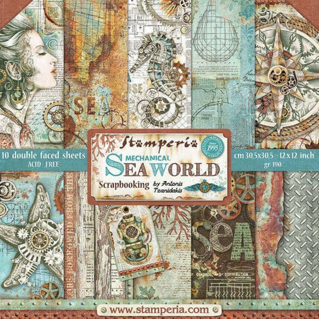 Block de cartulinas ''Mechanical Sea World'' de 30.5x30.5cm