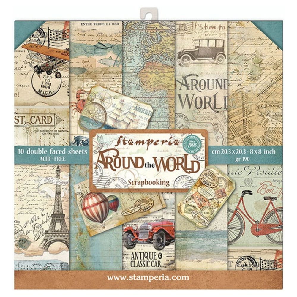 Block de cartulinas " Around The World” de 20.3x20.3 cm