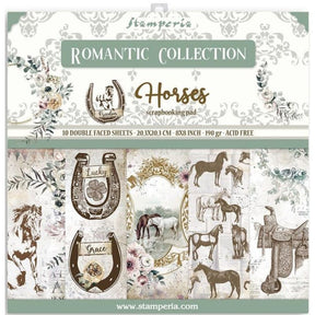 Block de cartulinas "Romantic Horses” de 20.3x20.3 cm