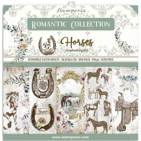 Block de cartulinas "Romantic Horses” de 20.3x20.3 cm