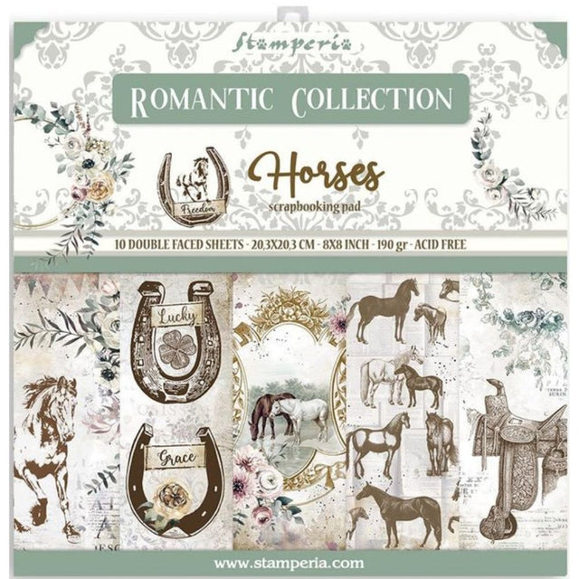 Block de cartulinas "Romantic Horses” de 20.3x20.3 cm
