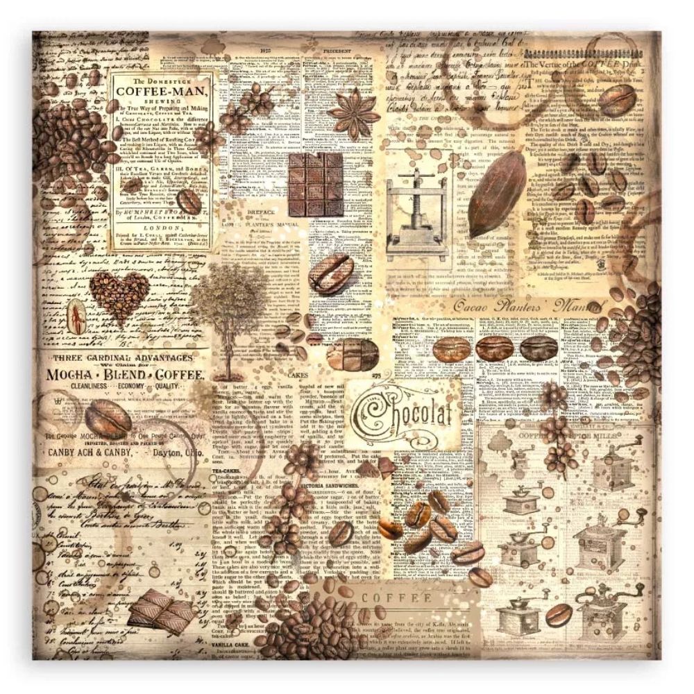 Block de cartulinas "Coffee and Chocolate" 20.3x20.3 cm - 22Hj