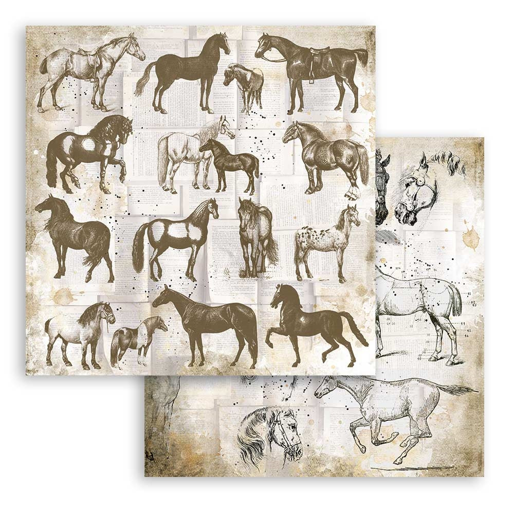Block de cartulinas "Romantic Horses” de 30.5x30.5 cm (vista 2)