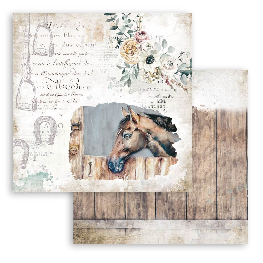 Block de cartulinas "Romantic Horses” de 30.5x30.5 cm (vista 3)
