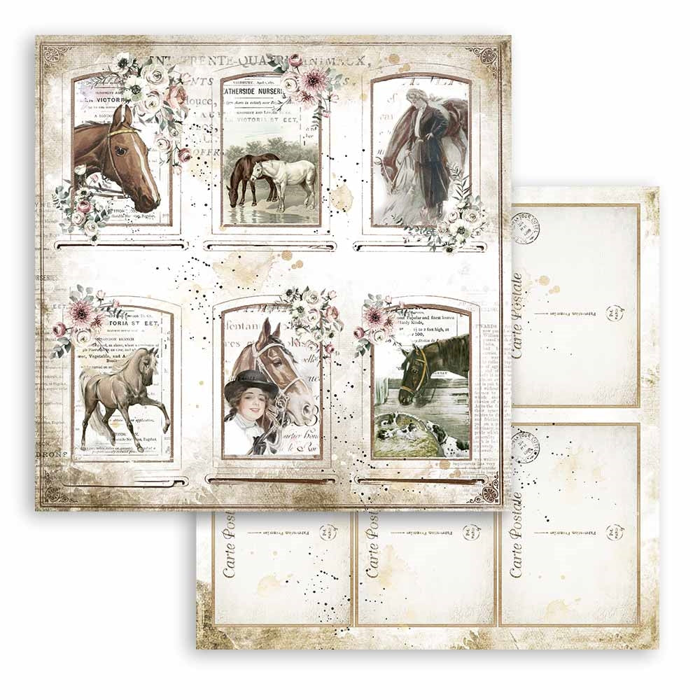 Block de cartulinas "Romantic Horses” de 30.5x30.5 cm (vista 4)