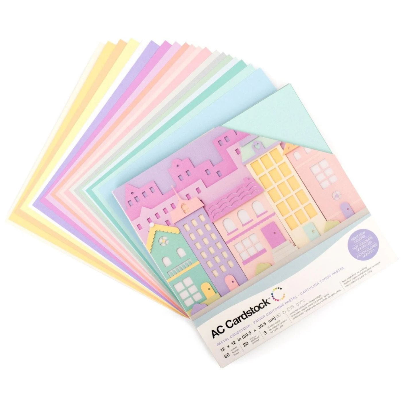 Block de Cartulinas Texturizada de Colores Pasteles 30.5x30.5cm