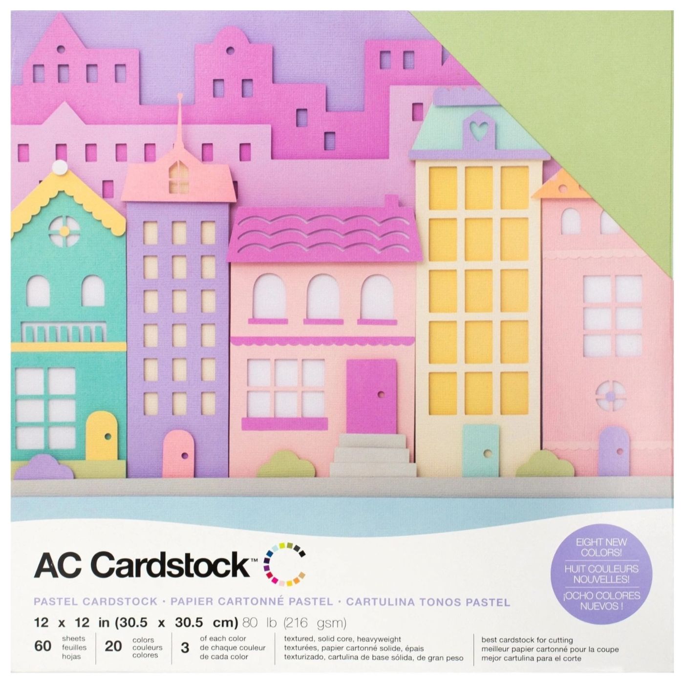 Block de Cartulinas Texturizada de Colores Pasteles 30.5x30.5cm