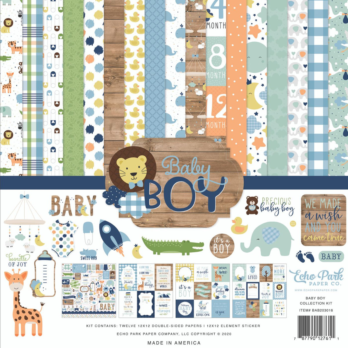 Pack de Cartulinas Baby Boy 30.48x30.48cm