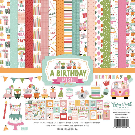 Pack de Cartulinas A Birthday Wish Girl 30.48x30.48cm