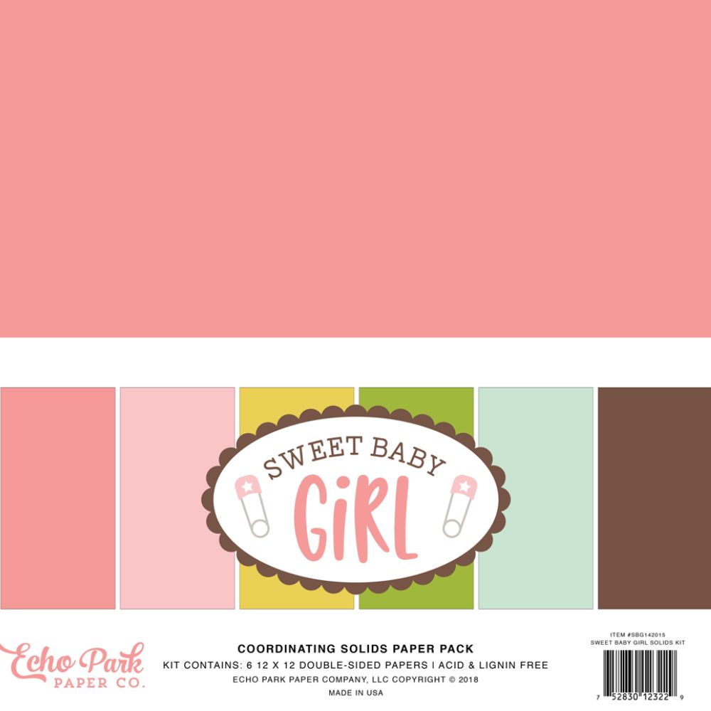 Pack de Cartulinas Colores Solidos Sweet Baby Girl de 30.48x30.48cm