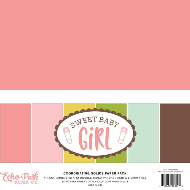 Pack de Cartulinas Colores Solidos Sweet Baby Girl de 30.48x30.48cm