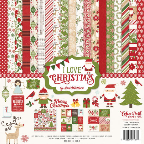 Pack de Cartulinas I Love Christmas 30.48x30.48cm