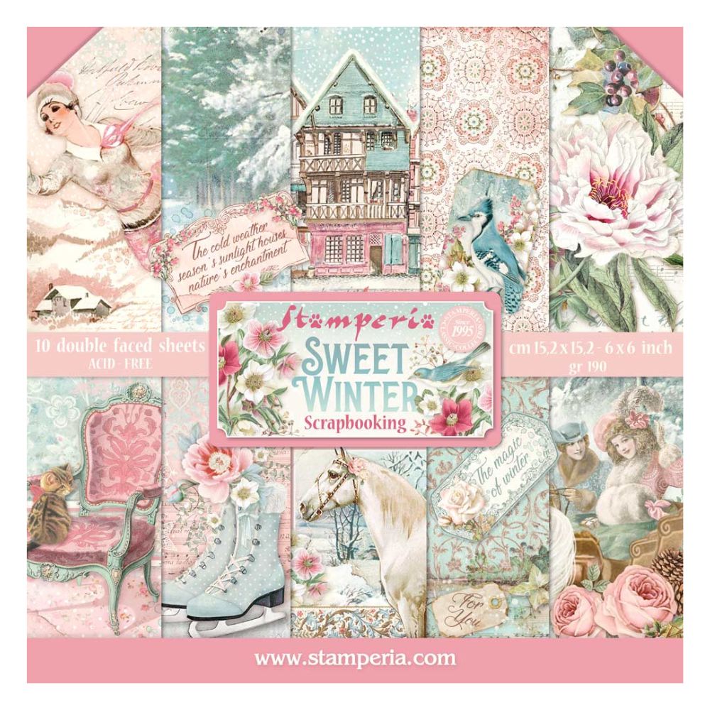 Block de cartulinas "Sweet Winter” de 15.2x15.2 cm