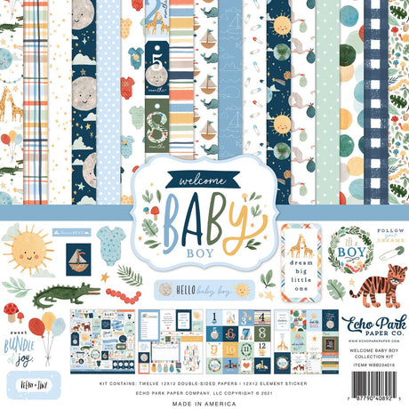 Pack de Cartulinas Welcome Baby Boy 30.48x30.48cm