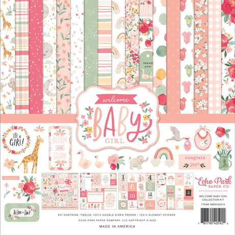 Pack de Cartulinas Welcome Baby Girl 30.48x30.48cm