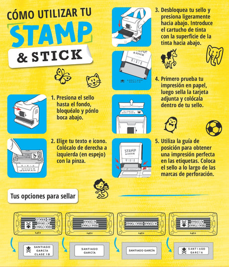Sello para tela y etiquetas Stamp & Stick