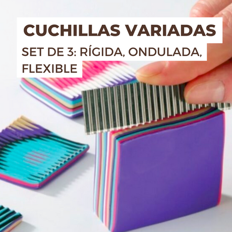 Set 3 Cuchillas: Rígida, Ondulada y Flexible