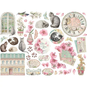 Set de Apliques Chipboard – Orchids & Cats