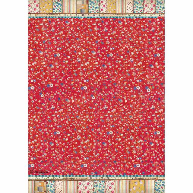 Papel de arroz A4 28gr Patchwork - Fondo rojo