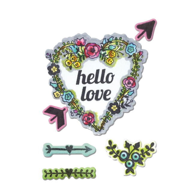 Troquel Framelits con sellos Hola Amor