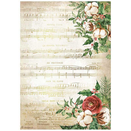 Papel de arroz A4 28gr Romantic Home for the holidays – Música – Navidad