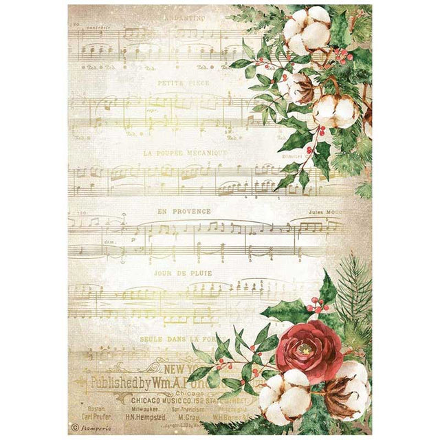 Papel de arroz A4 28gr Romantic Home for the holidays – Música – Navidad