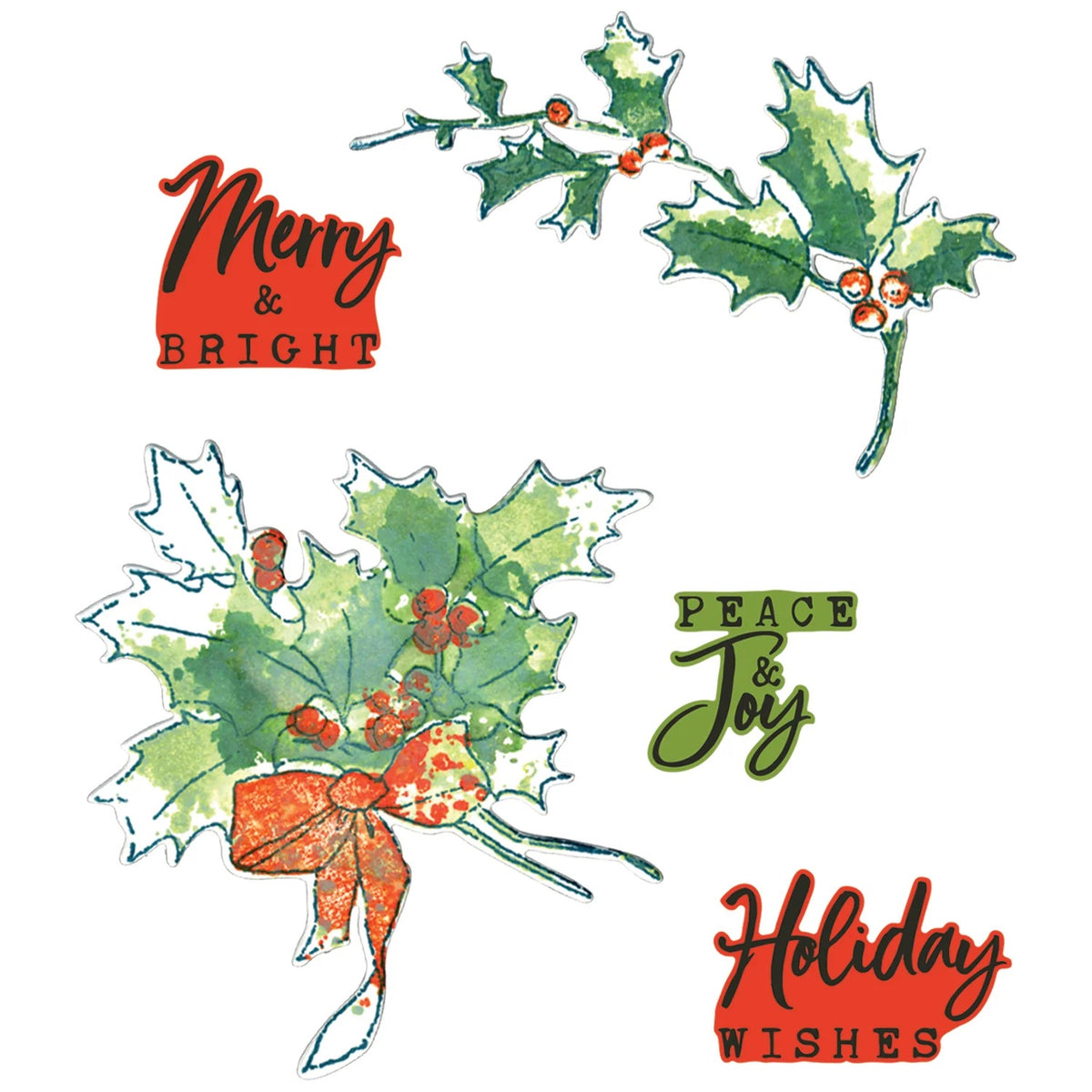 Sellos Clear A5 con Framelits Acebo - Navidad (vista 2)