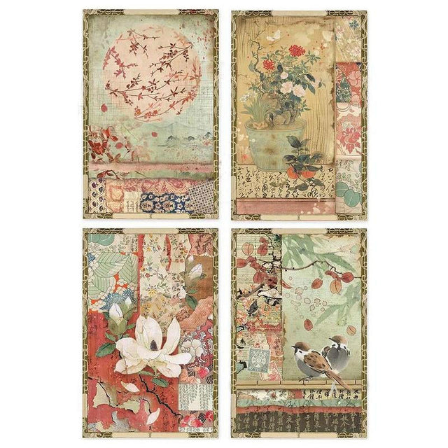 Papel de arroz A4 28gr Jardín Oriental Postales Japonesas
