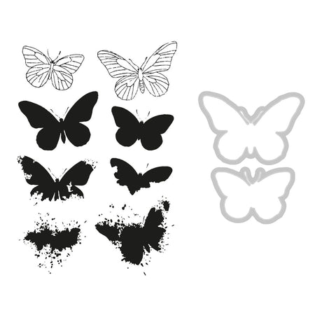Sellos Clear A5 con Framelits Mariposas Pintadas a Lápiz (vista 3)