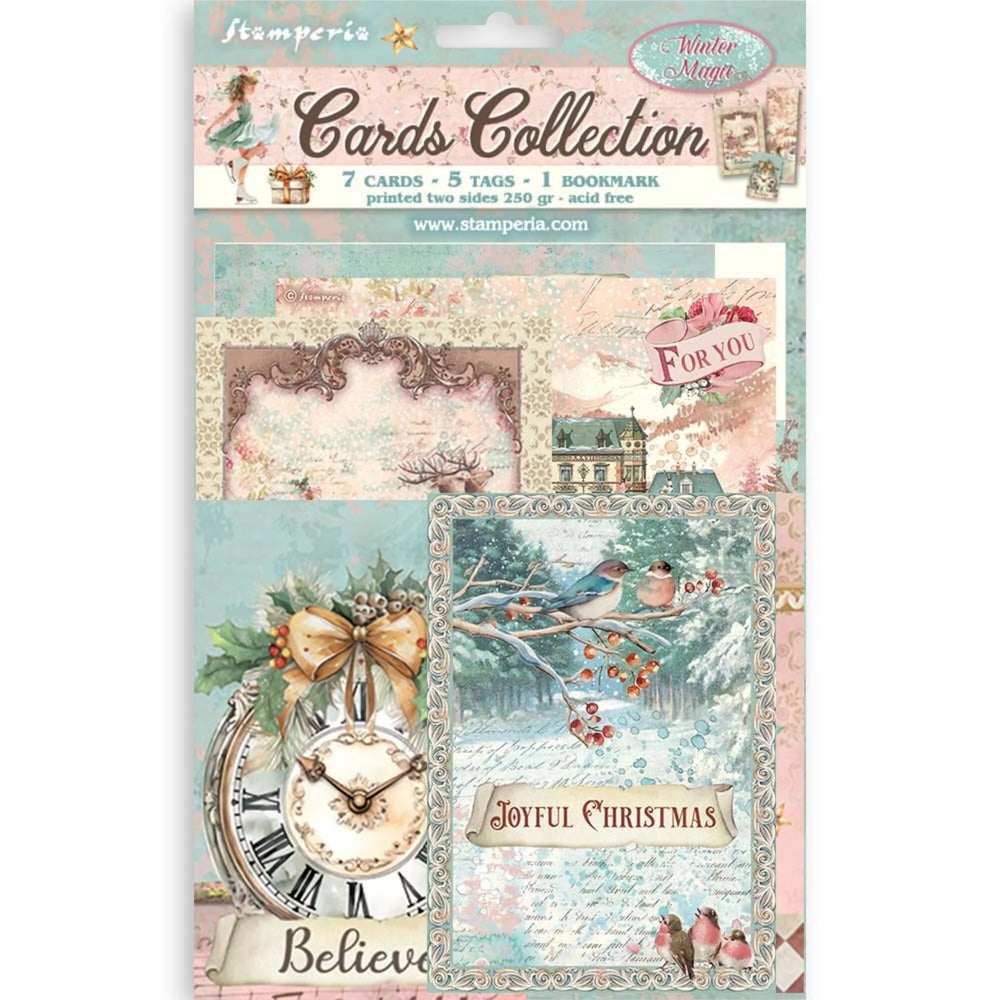 Cards Collection Winter Magic x13 - Navidad - Stamperia