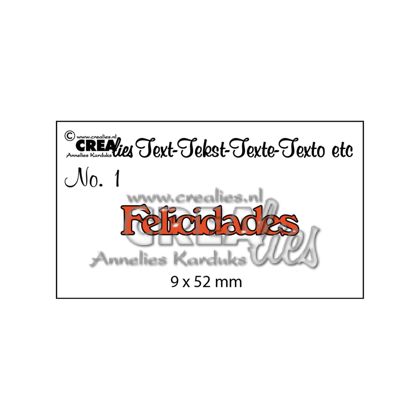 Troquel Text N°1 Felicidades