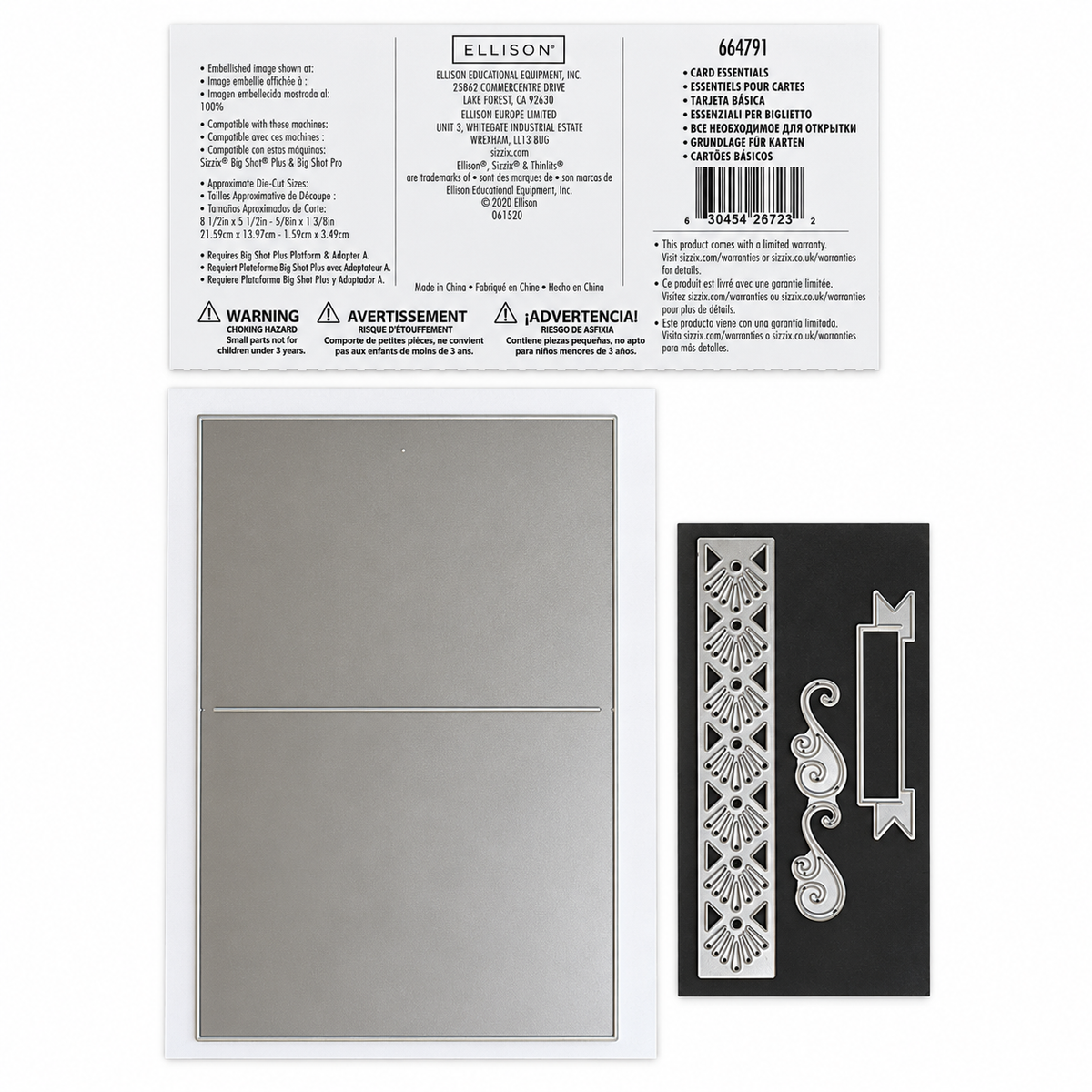 Troqueles Thinlits Plus Card Essentials de Sizzix, set de 4 (imagen 2)