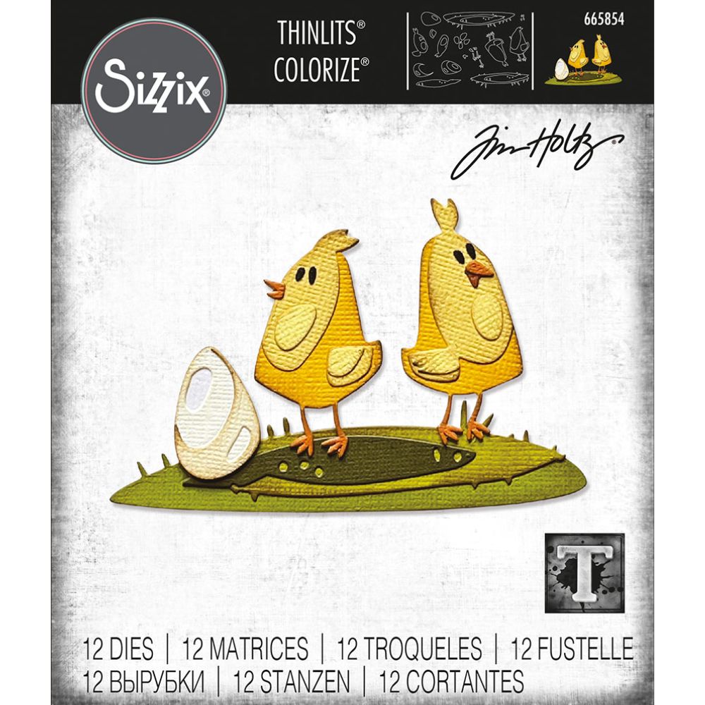 Troqueles Thinlits Colorize Pollitos de Tim Holtz