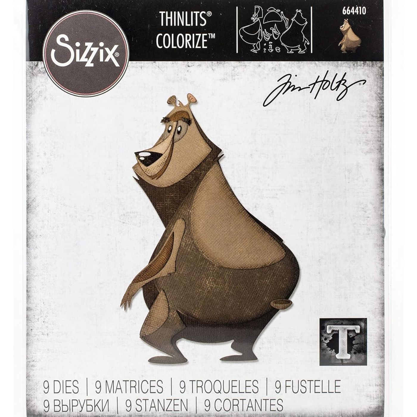 Troqueles Thinlits Colorize Oso Theodore de Tim Holtz