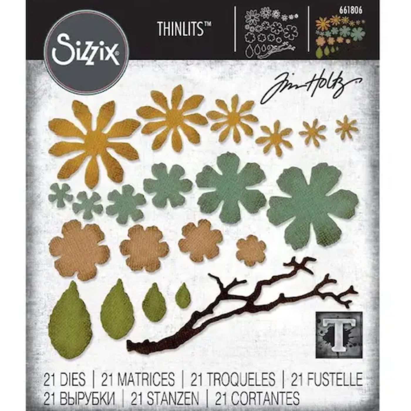Troqueles Thinlits Florcitas en jirones de Tim Holtz