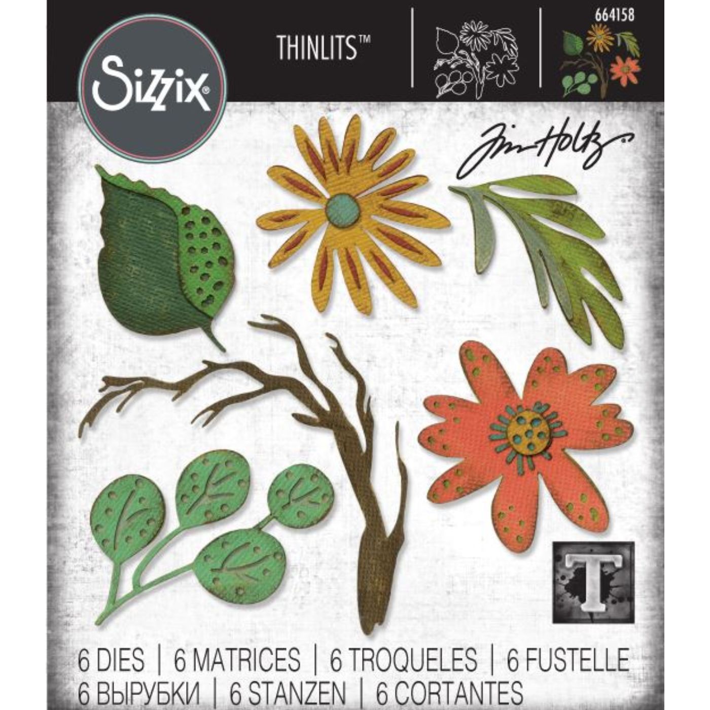 Troqueles Thinlits Funky Floral Large de Tim Holtz
